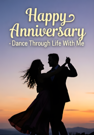 Romantic Silhouette Of Couple Dancing In Soft Twilight