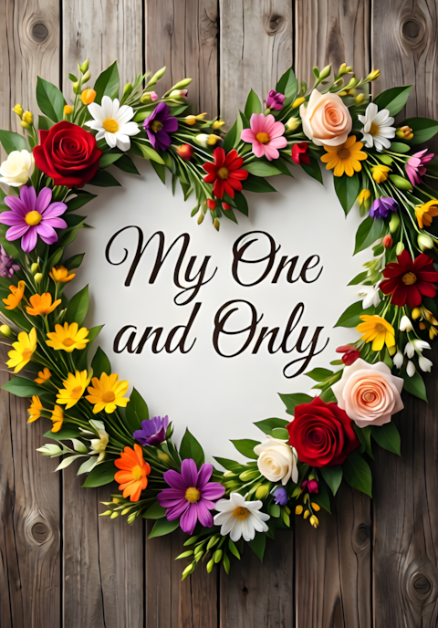 Rustic Floral My One And Only Valentine Print
