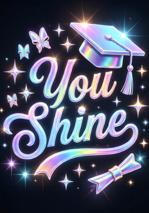 Shiny Modern You Shine Graduation Art