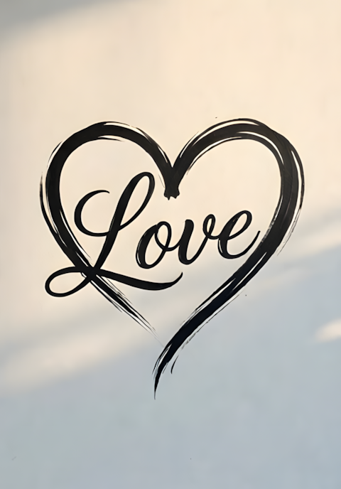 Single Heart Love Minimalist Print