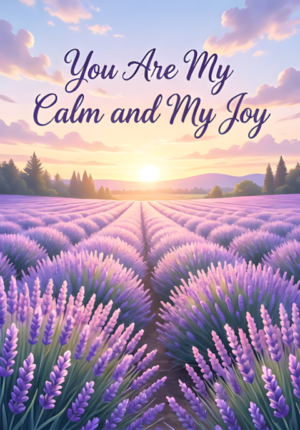 Soft Lavender Field Illustration