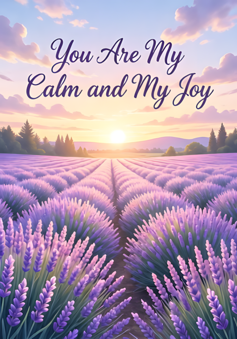 Soft Lavender Field Illustration