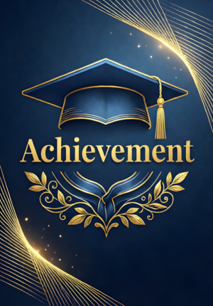Sophisticated Navy Achievement Graduation Art