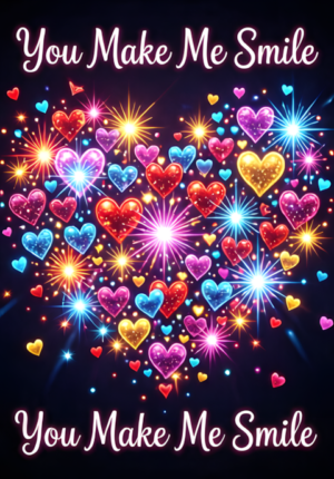 Sparkly Heart Explosion You Make Me Smile Art