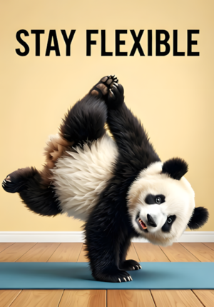 Stay Flexible Two Pandas Attempting Yoga Together And Becoming Completely Tangled Into An Impossible Pose