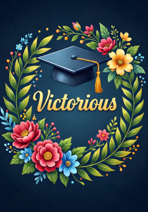 Stylish Laurel Victorious Graduation Art
