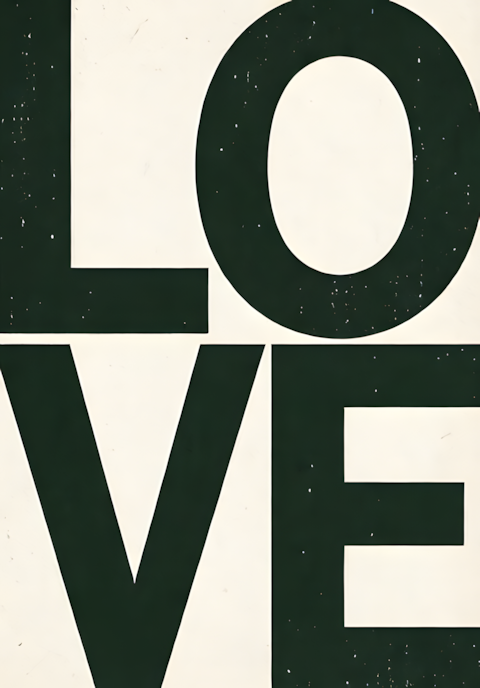 Typography Love Minimalist Valentine Print