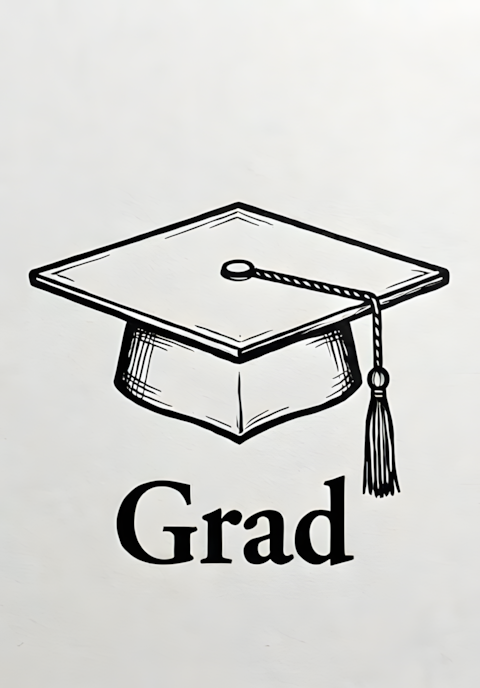 Ultra Clean Grad Minimalist Illustration