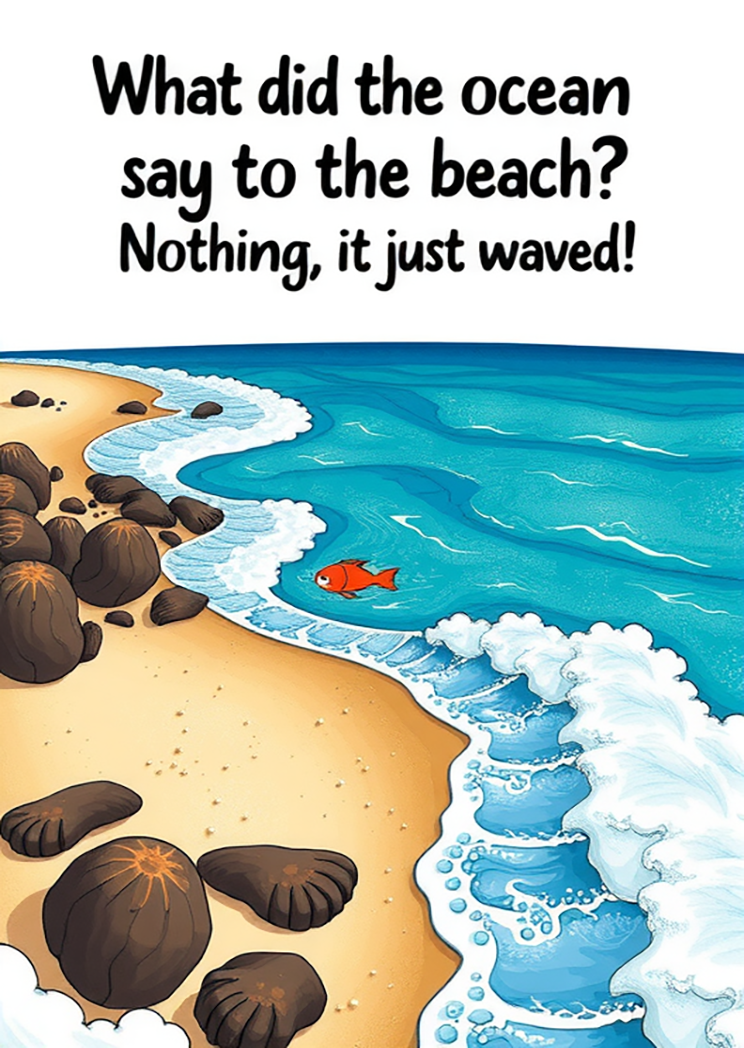 What Did The Ocean Say To The Beach Nothing, It Just Waved!