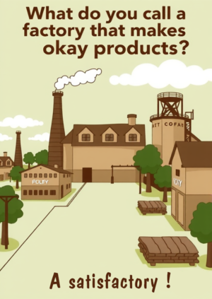 What Do You Call A Factory That Makes Okay Products A Satisfactory!