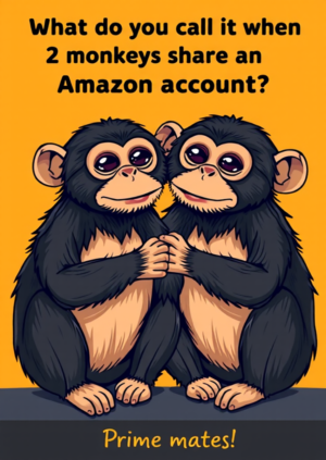 What Do You Call Two Monkeys Sharing An Amazon Account Prime Mates!