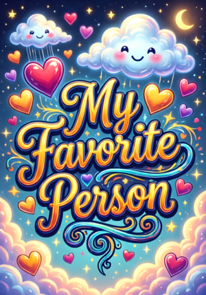 Whimsical Cloud My Favorite Person Illustration