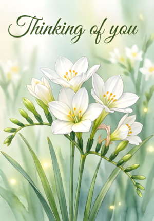 White Freesias Thoughts