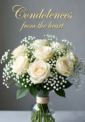 White Roses Heart