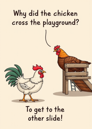 Why Did The Chicken Cross The Playground To Get To The Other Slide!