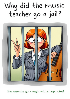 Why Did The Music Teacher Go To Jail Because She Got Caught With Sharp Notes!