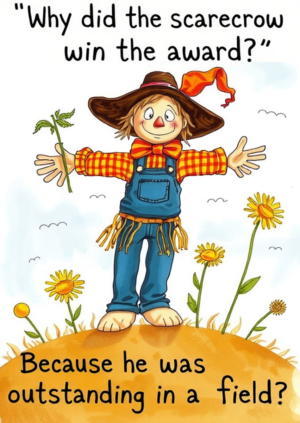 Why Did The Scarecrow Win An Award Because He Was Outstanding In His Field!