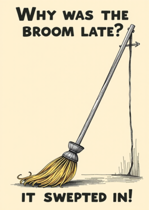 Why Was The Broom Late It Swept In!
