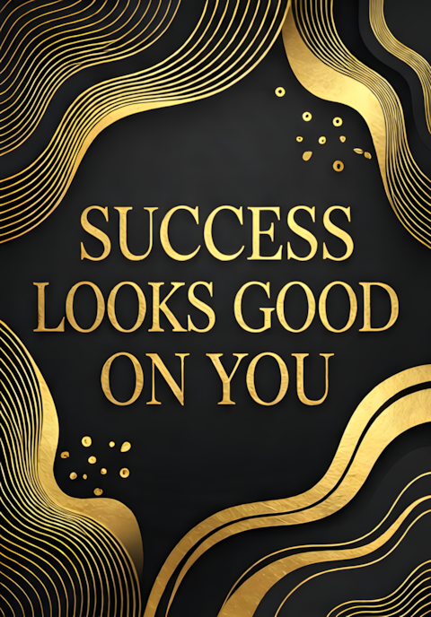 Black Gold Abstract Shapes Success Looks Good On You