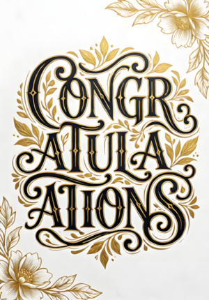 Calligraphy With Floral Accents Congratulations
