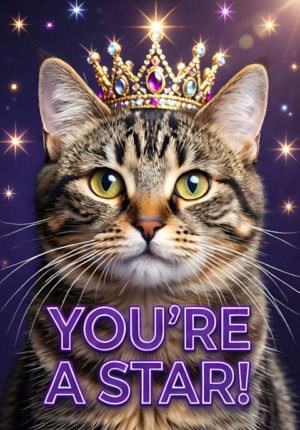 Cat With Crown Sparkles Youre A Star