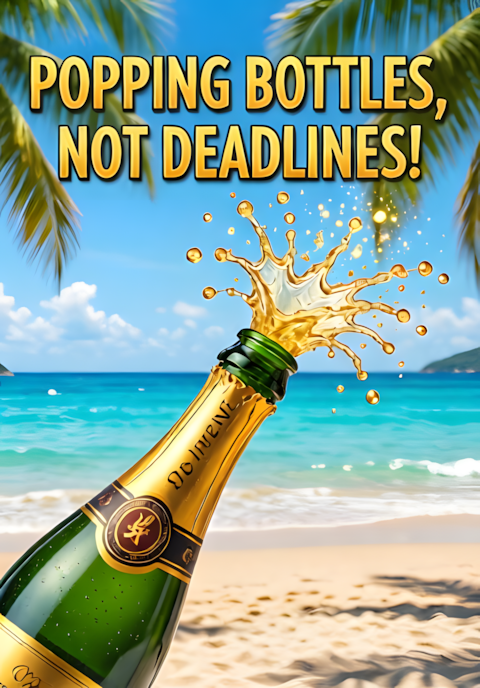Champagne Popping With Beach Popping Bottles Not Deadlines