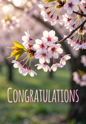 Cherry Blossom Branches Congratulations