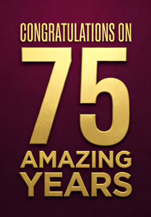 Clean Design Solid Burgundy Background Congratulations On Amazing Years Age 75