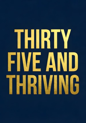Clean Design Solid Navy Background Thirty Five And Thriving Age 35