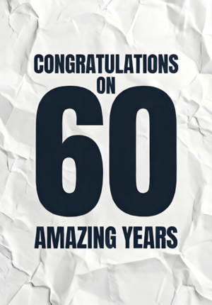 Clean White Background Congratulations On Amazing Years Age 60