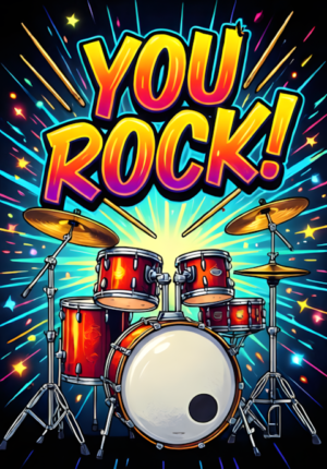 Drum Set With Sticks You Rock