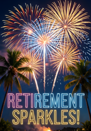 Fireworks Over Palm Trees Retirement Sparkles