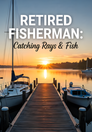 Fishing Dock At Sunrise Retired Fisherman Catching Rays Fish
