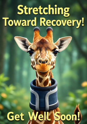 Giraffe With A Neck Brace