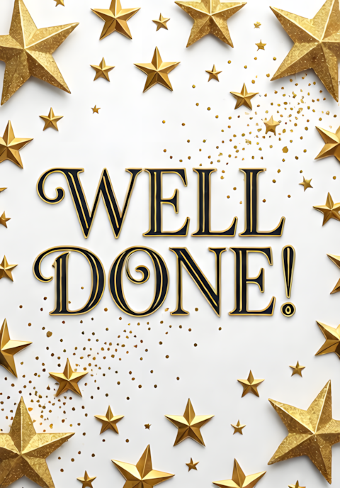 Gold Stars Sparkles Well Done
