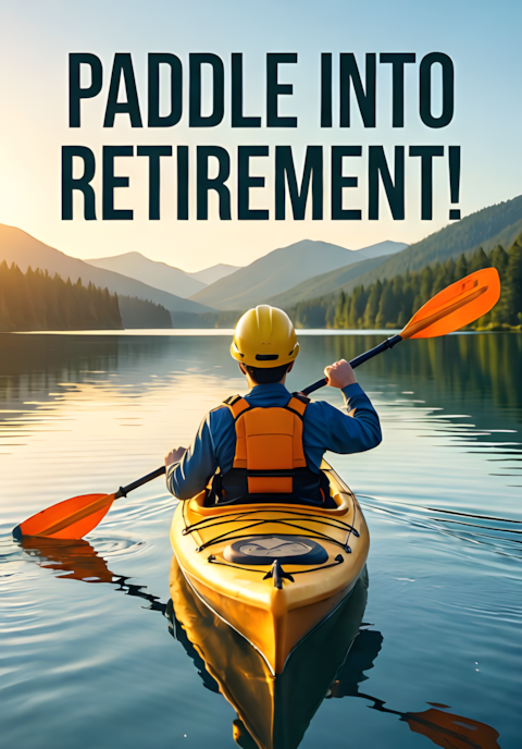 Kayak On Calm Lake Paddle Into Retirement