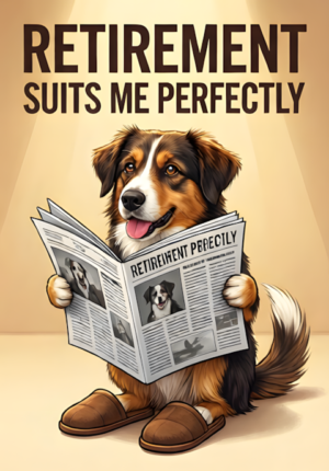 Lazy Dog With Newspaper Slippers Retirement Suits Me Perfectly