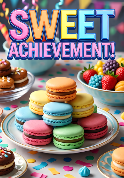 Macarons Celebration Sweets Sweet Achievement