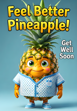 Pineapple Wearing A Hospital Gown