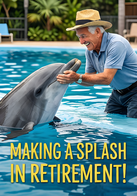 Retiree High Fiving Dolphin Making A Splash In Retirement