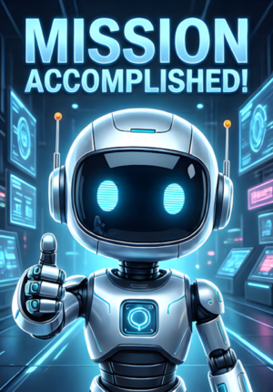 Robot Giving Thumbs Up Mission Accomplished