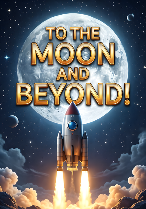 Rocket Launching To The Moon And Beyond