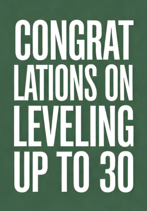 Sage Green Background Congratulations On Leveling Up To Age 30