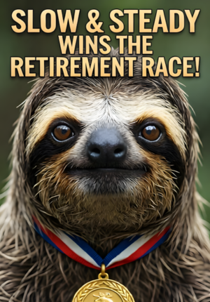 Sloth With Retirement Medal Slow Steady Wins The Retirement Race