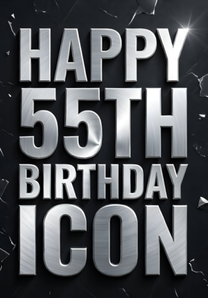 Solid Charcoal Background Icon Age 55
