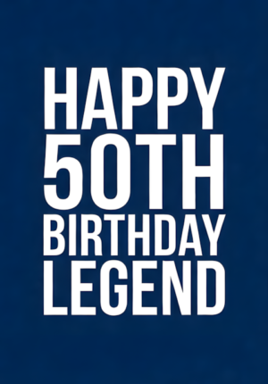 Solid Deep Blue Background Legend Age 50