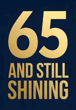 Solid Navy Background And Still Shining Age 65