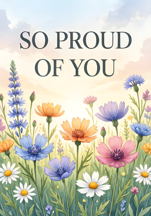 Watercolor Wildflowers So Proud Of You