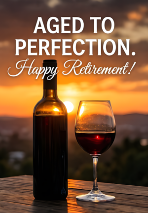 Wine Bottle Glasses With Sunset Aged To Perfection Happy Retirement