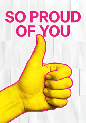 Yellow Thumbs Up Hand So Proud Of You